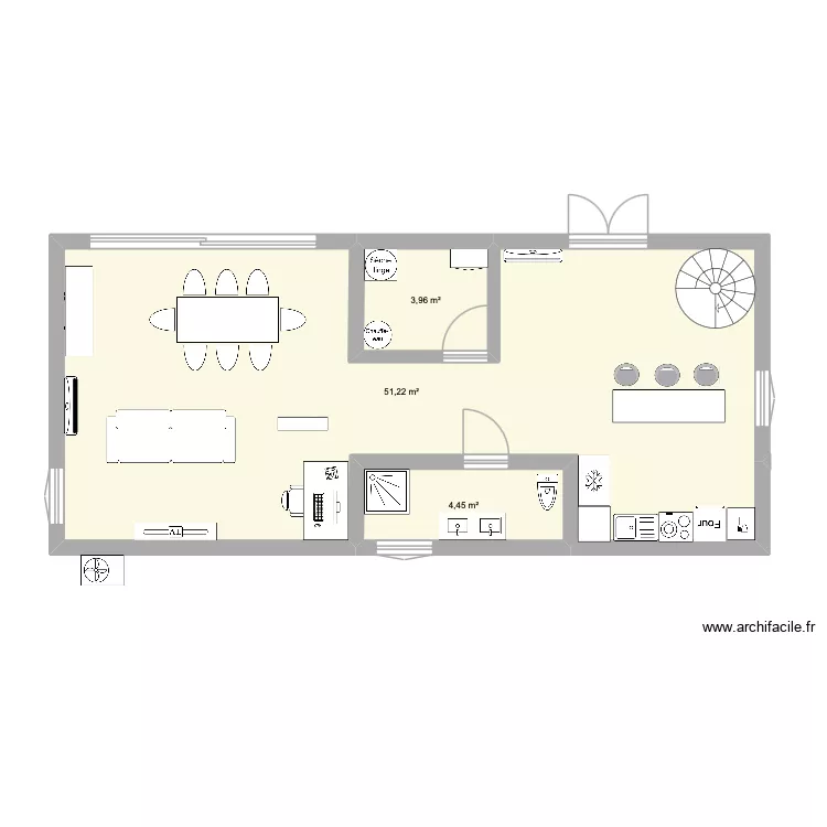 premi&egrave;re &eacute;tage. Plan de 3  et 60 m²
