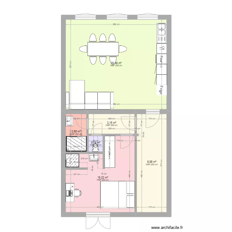 GH - coloc - salon. Plan de 