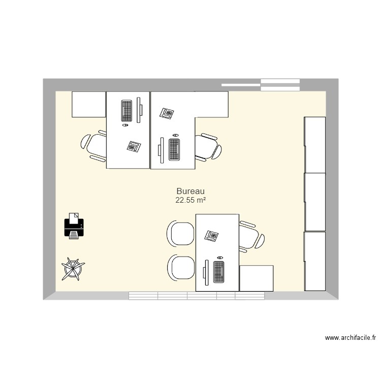 schema 1 bureau. Plan de 0 pièce et 0 m2