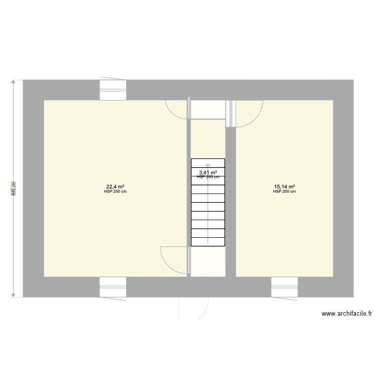 21 Hauterive. Plan de 5 pièces et 84 m2