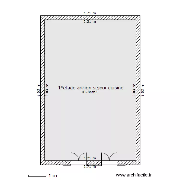 1&deg; etage ancien cuisine sejour. Plan de 