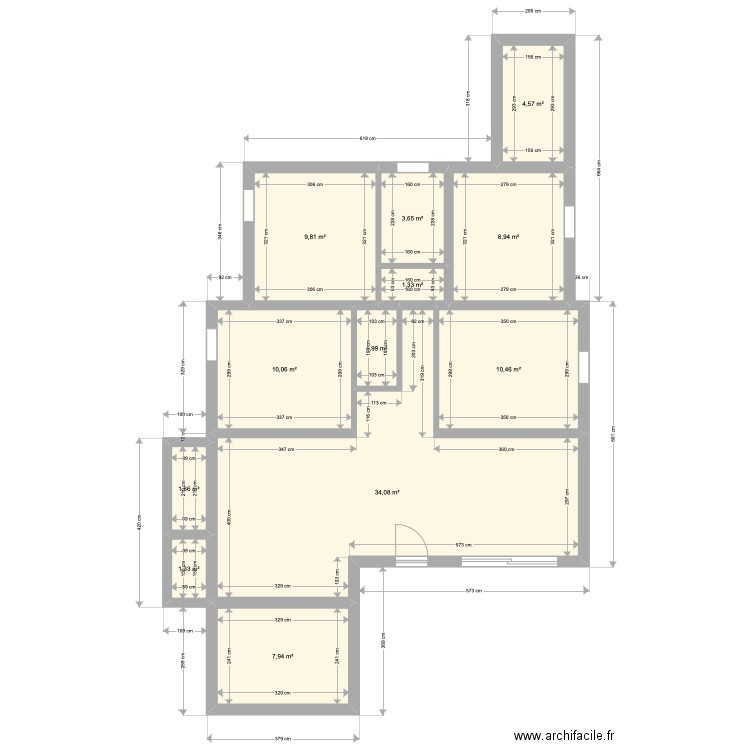 Mermoz origine. Plan de 12 pièces et 96 m2