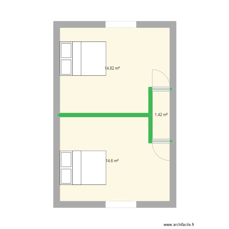 plan 2. Plan de 3 pièces et 31 m2
