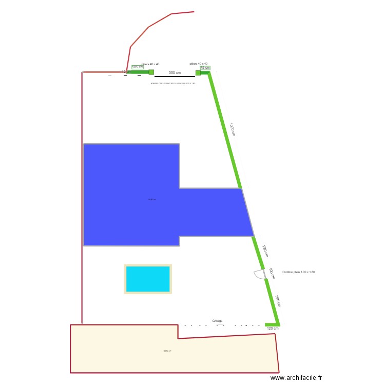 plan clôture 1. Plan de 2 pièces et 152 m2