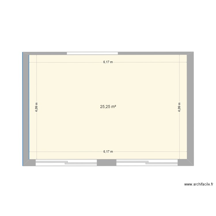 LANTIGNER. Plan de 1 pièce et 25 m2