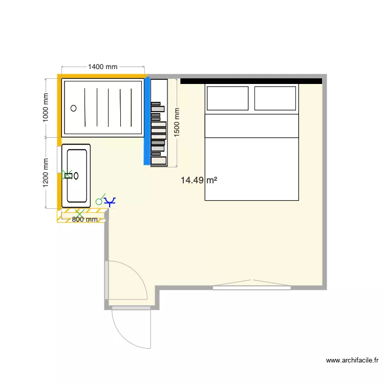 Chambre parental. Plan de Chambre parental. Plan de