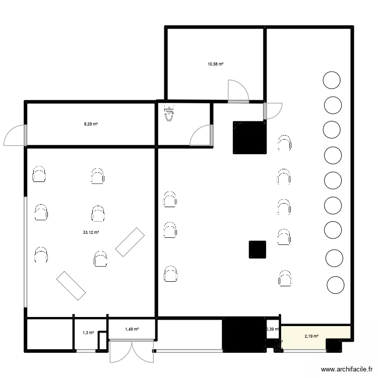 Plan implantation the cosy corner. Plan de 18 et 63 m² Plan implantation the cosy corner. Plan de 18 et 63 m²