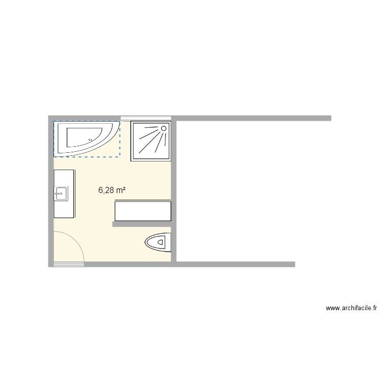 SDB 1. Plan de 0 pièce et 0 m2