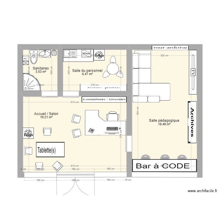 Résidence le Saphir. Plan de 4 pièces et 49 m2