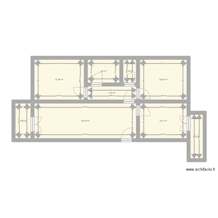 appartement 115000  basique sans modif. Plan de 0 pièce et 0 m2