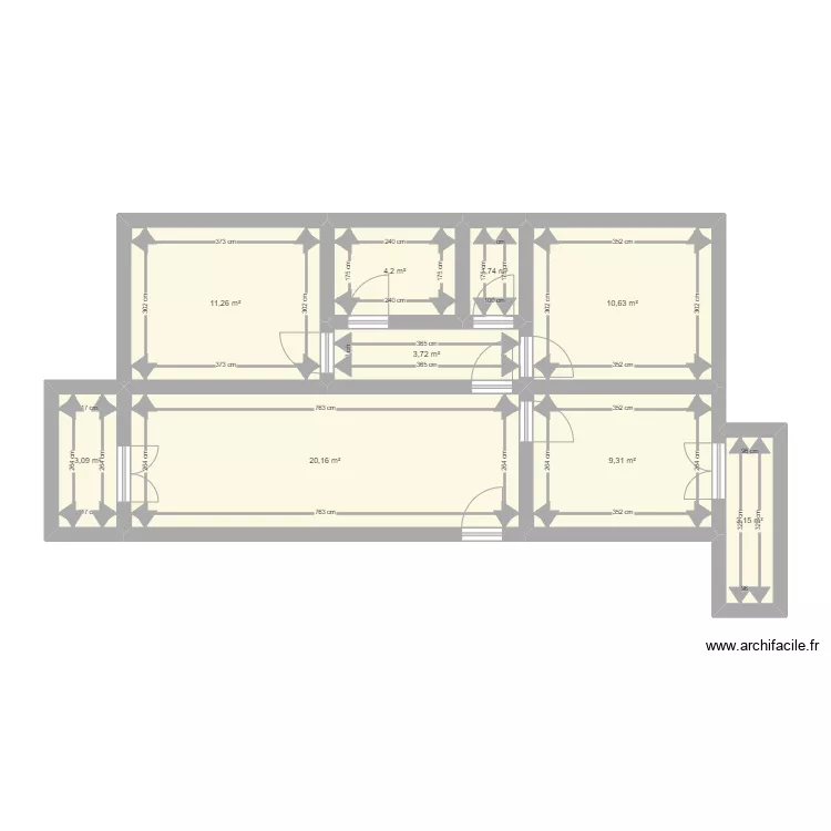 appartement 115000  basique sans modif. Plan de 