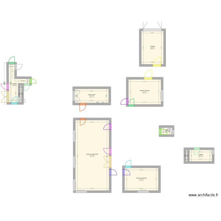 OT 1. Plan de 10 pièces et 103 m2