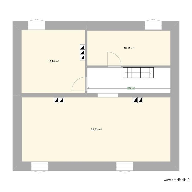 EYER. Plan de 3 pièces et 57 m2