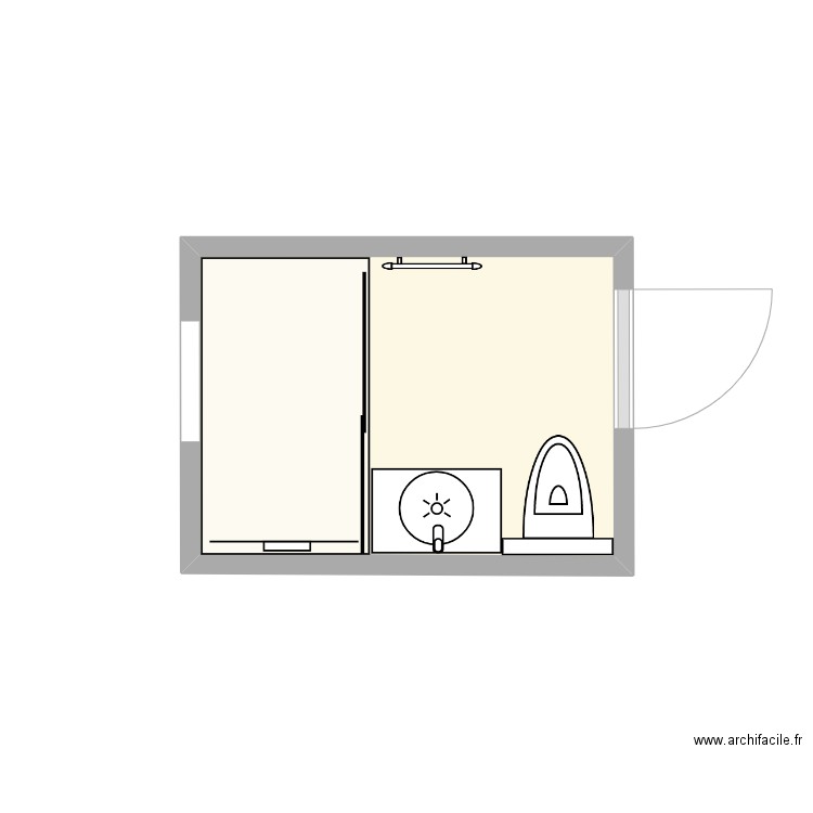 Projet Kinet. Plan de 1 pièce et 3 m2