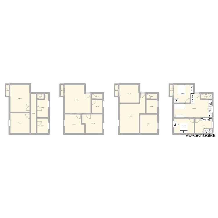 Appartement 52m2 origine. Plan de 0 pièce et 0 m2