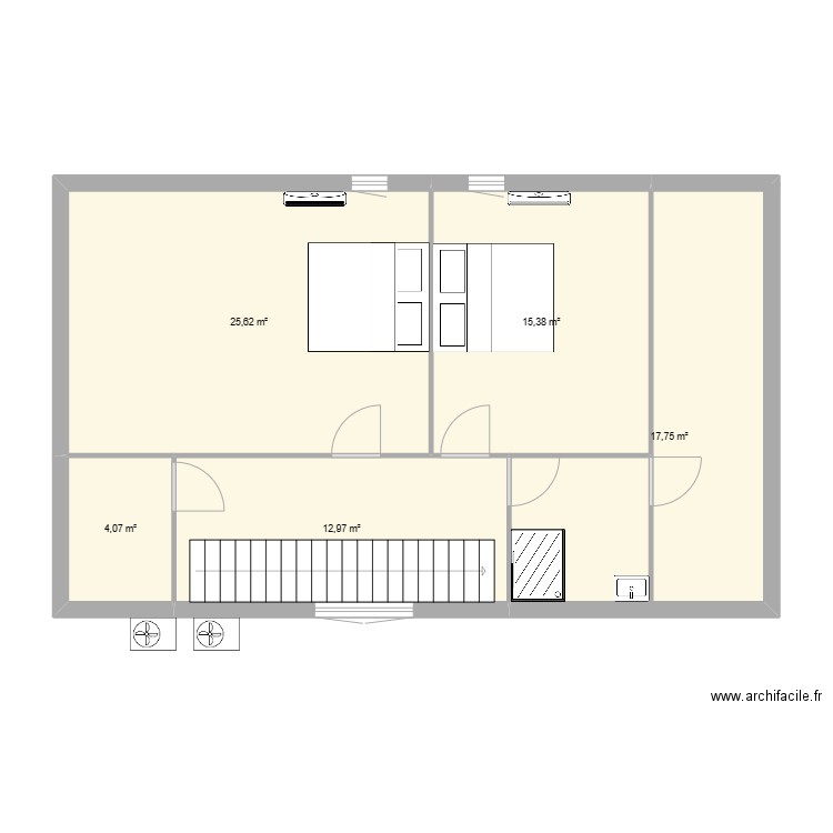 R+2 DUPORTAL. Plan de 5 pièces et 76 m2