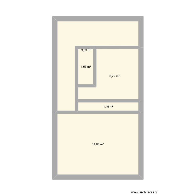 mazuret. Plan de 5 pièces et 33 m2