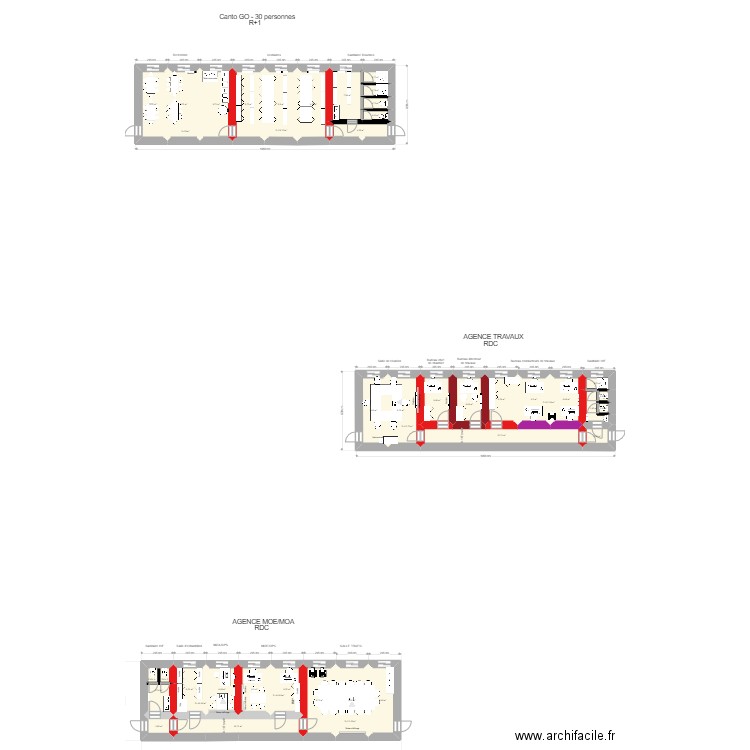         . Plan de 35 pièces et 220 m2