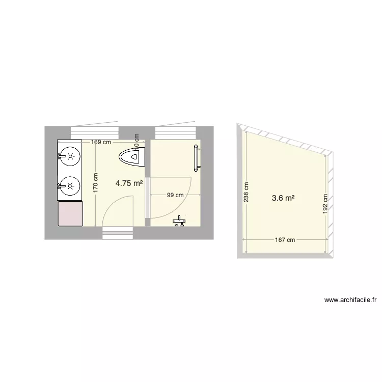 Salle de bain id&eacute;al 5. Plan de 