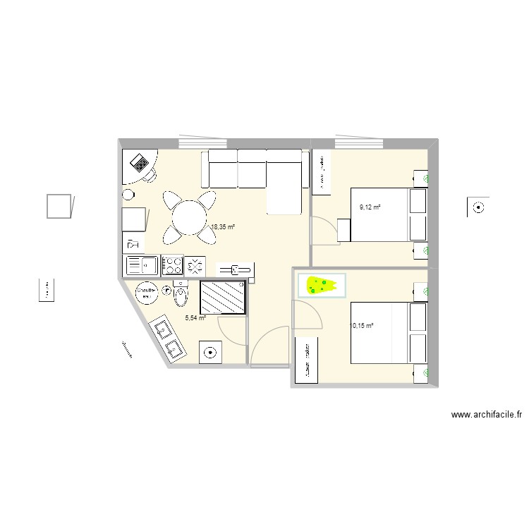Andolsheim 2e 40m² M3. Plan de 0 pièce et 0 m2