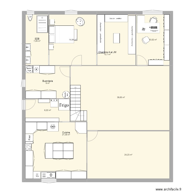 plan 2 papa maman. Plan de 0 pièce et 0 m2