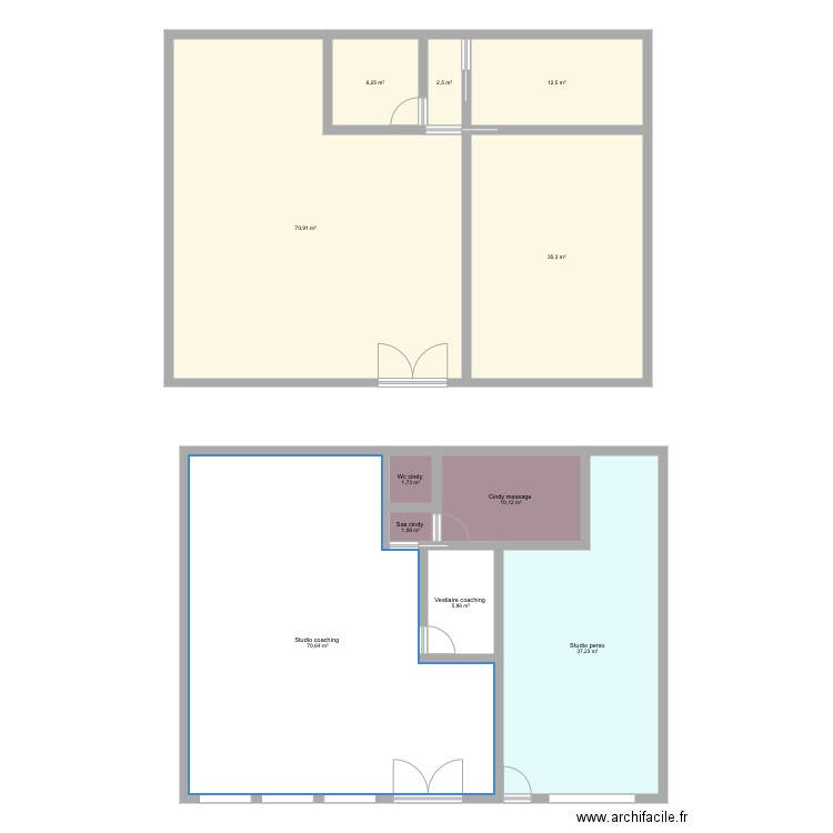 Croquis studio max . Plan de 11 pièces et 254 m2