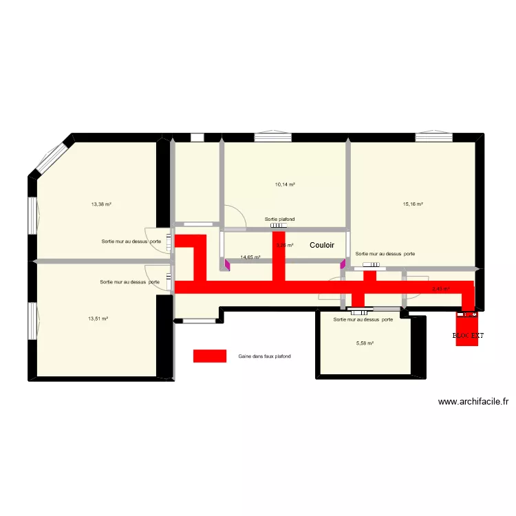 CABINET CLIM GAINEE. Plan de 