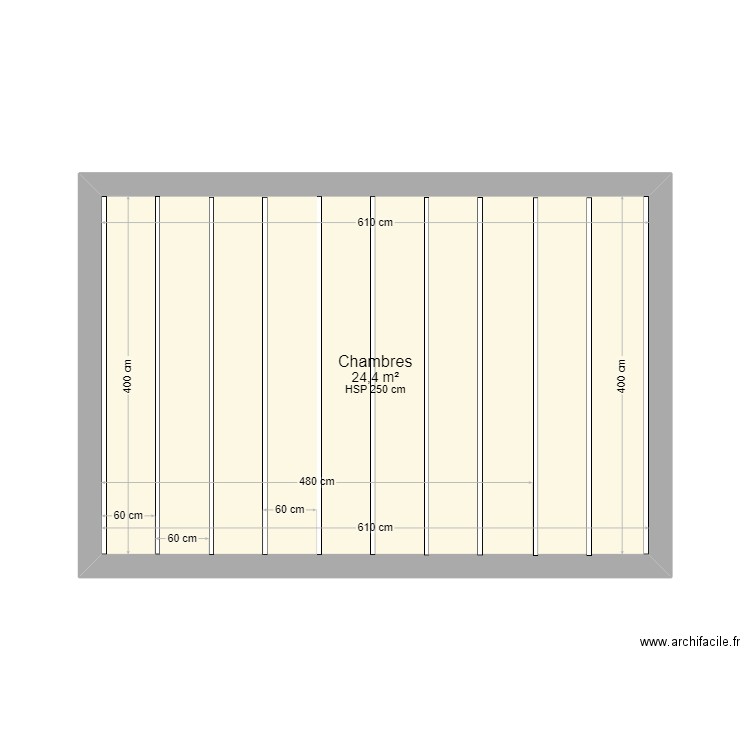 PIC - Garage chambres. Plan de 1 pièce et 24 m2