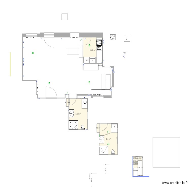 Molerova  plan final. Plan de 12 pièces et 18 m2