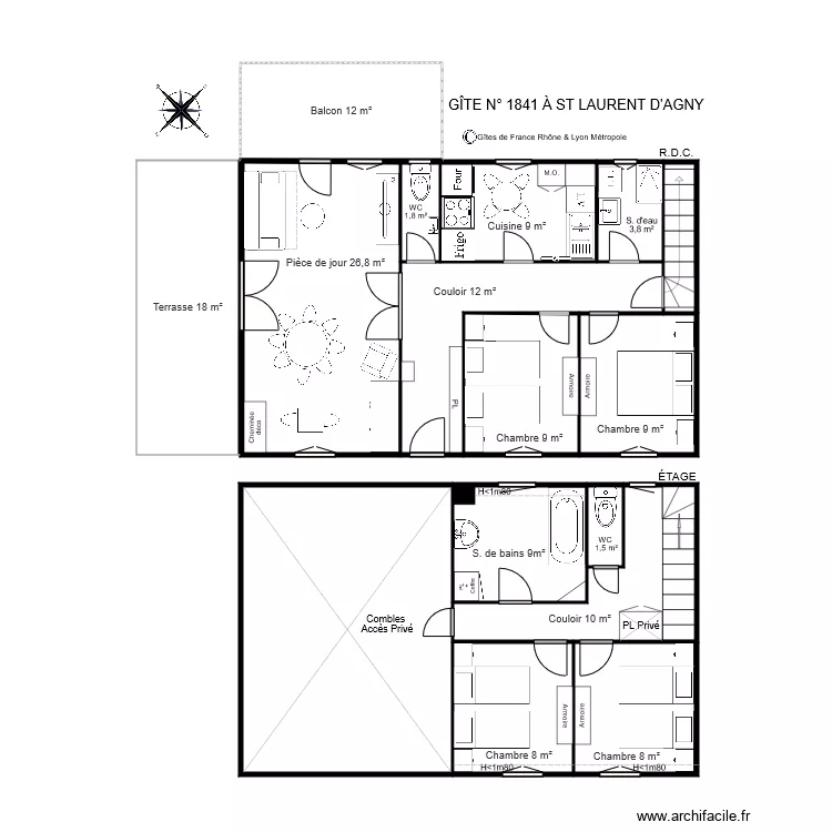 GITE N 1841 A ST LAURENT D AGNY. Plan de 