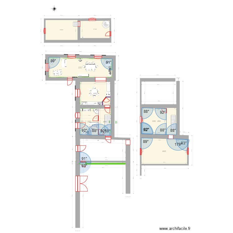 MAISON RANCHAL PLAN AVEC ETAGE. Plan de 10 pièces et 226 m2