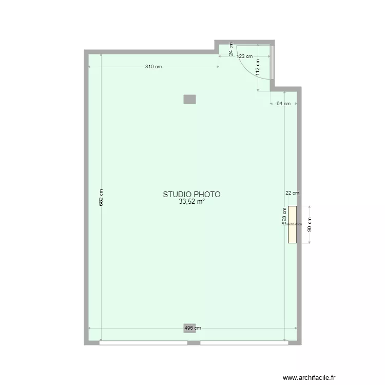 STUDIO. Plan de 