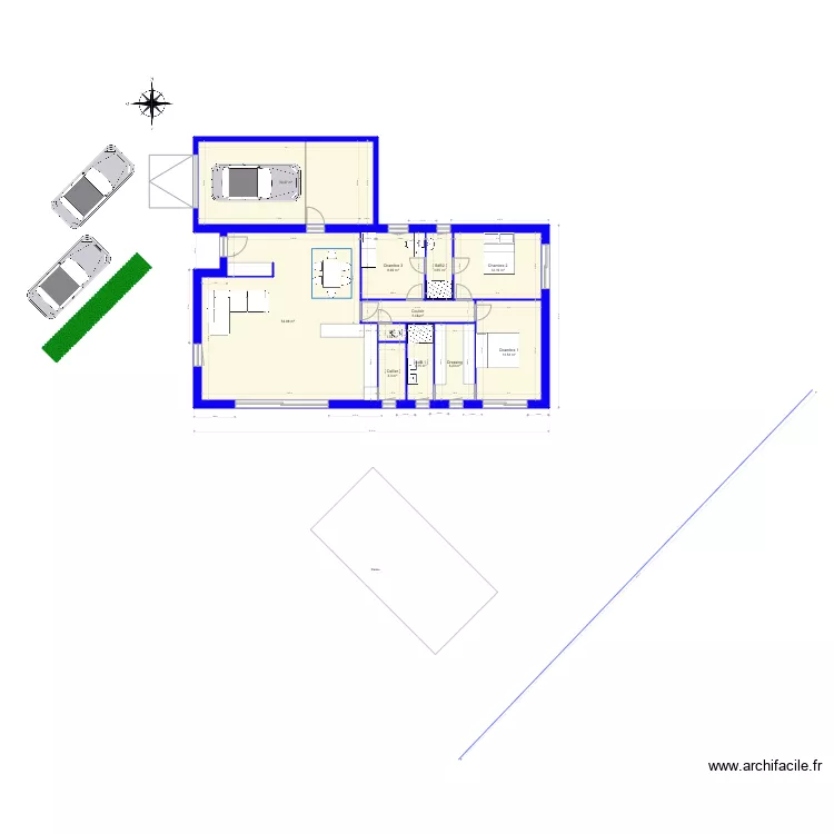 Villa marie et jo evolution4 entr&eacute;e abrit&eacute;e. Plan de 