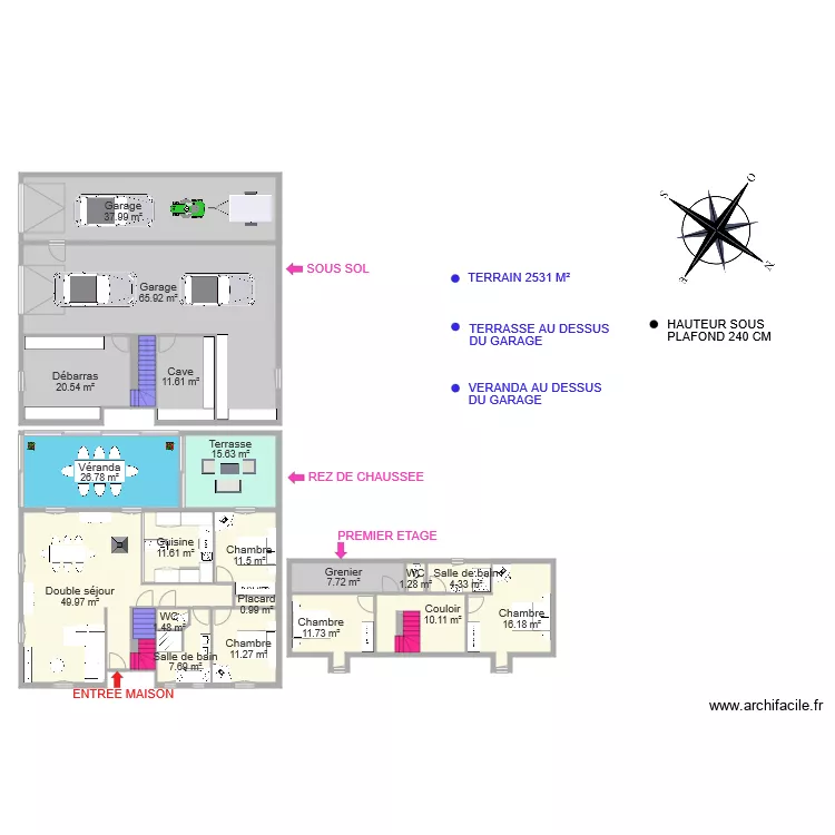 Beaubras Maison. Plan de 