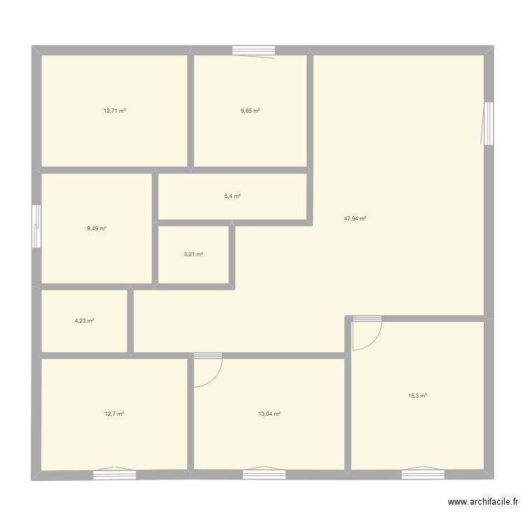 plan maison ezzahra 2. Plan de 7 pièces et 82 m2