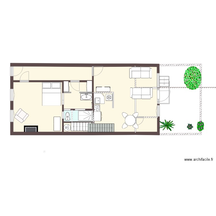 Plan échoppe Bordeaux. Plan de 0 pièce et 0 m2