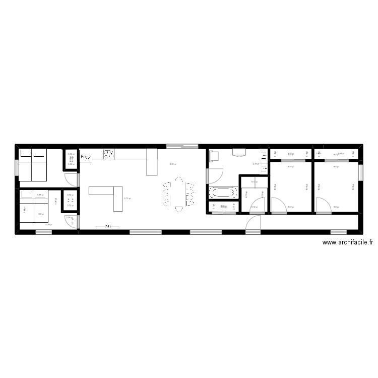 Larocque Michel 16 X 68. Plan de 9 pièces et 31 m2