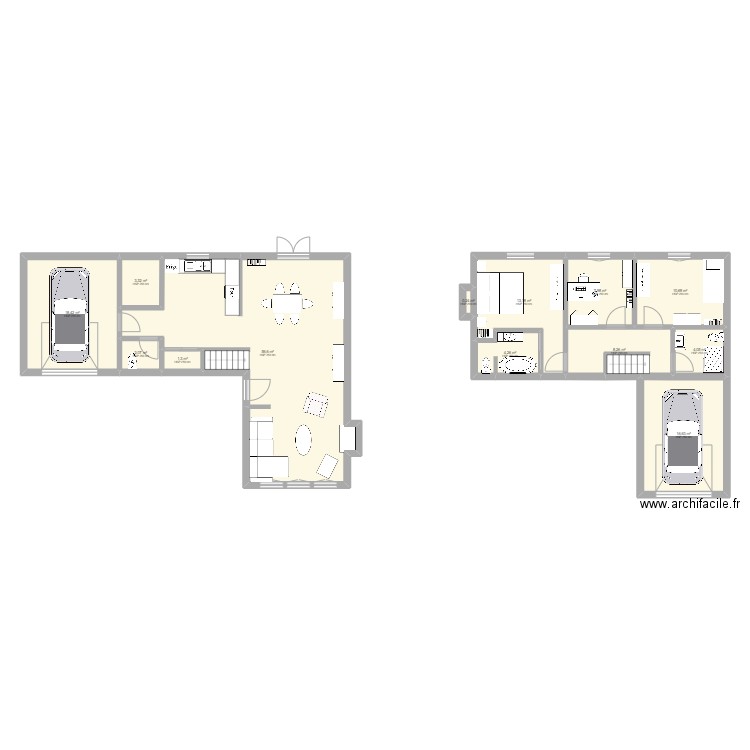 Langor_Maison_USA_v3_Etage. Plan de 13 pièces et 147 m2