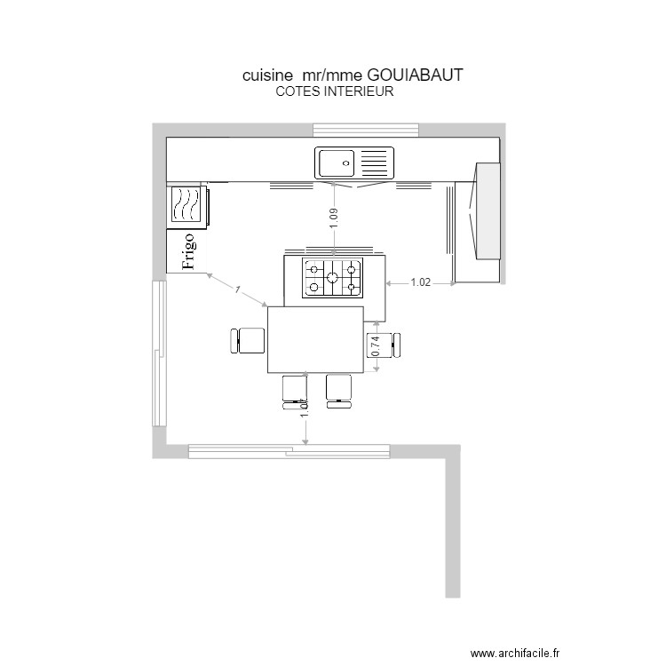 cuisine corseul. Plan de 0 pièce et 0 m2