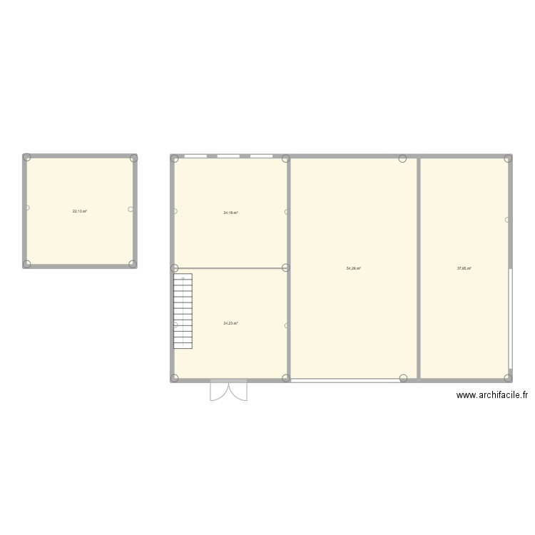 Extension 1. Plan de 5 pièces et 163 m2