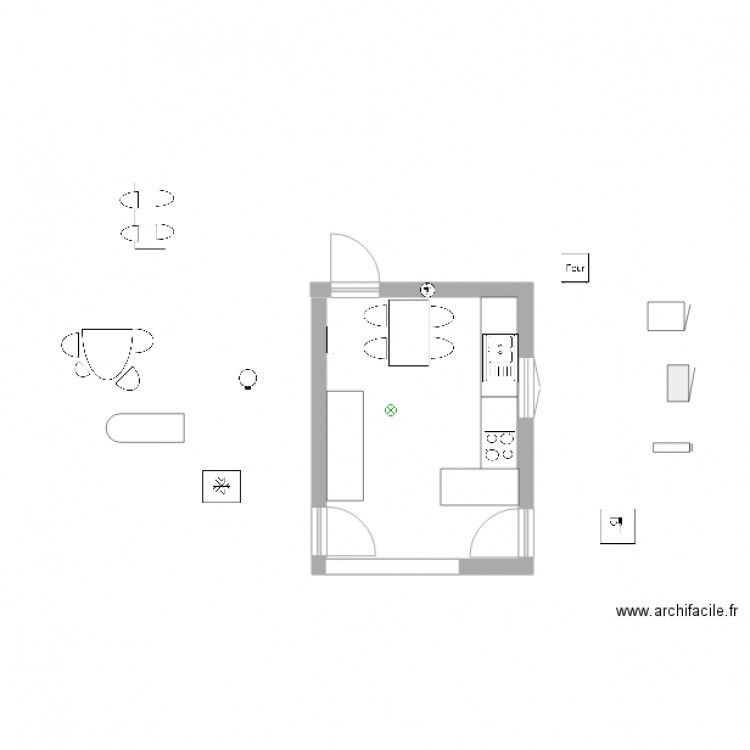 Cuisine 2. Plan de 0 pièce et 0 m2