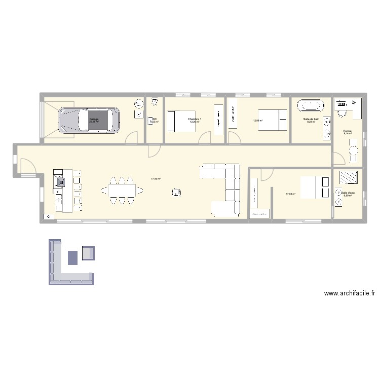 maison archi. Plan de 9 pièces et 169 m2