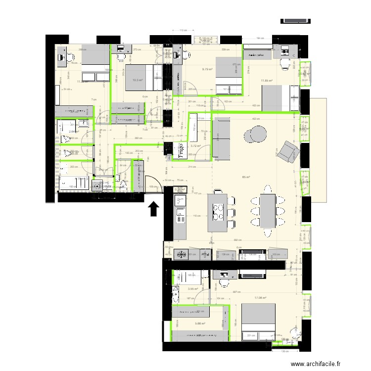 29 crs FR v17. Plan de 22 pièces et 151 m2