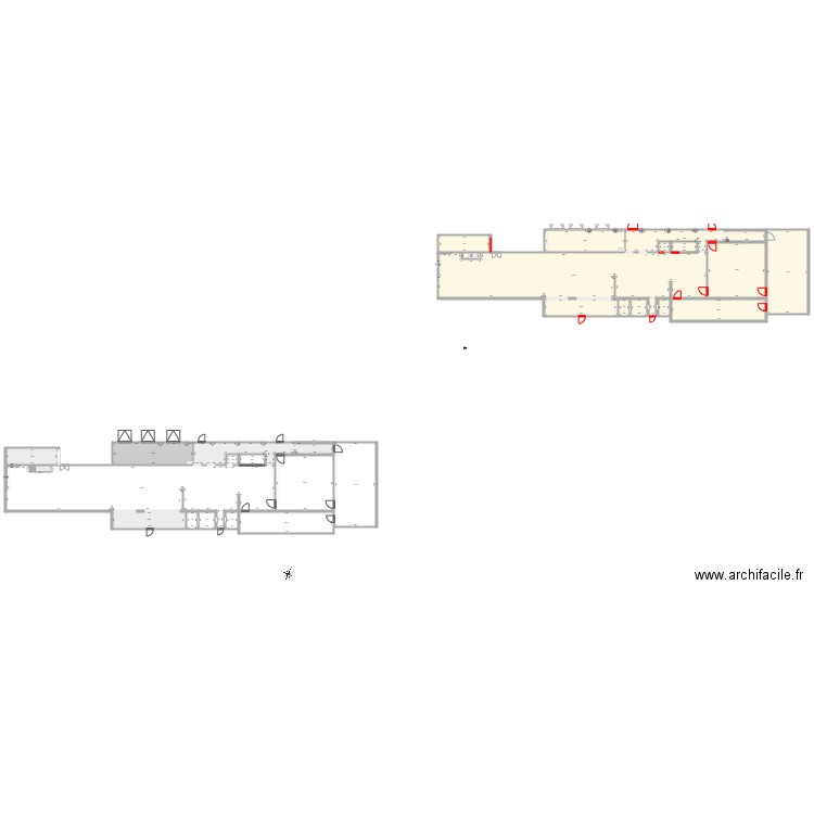 local. Plan de 41 pièces et 1819 m2