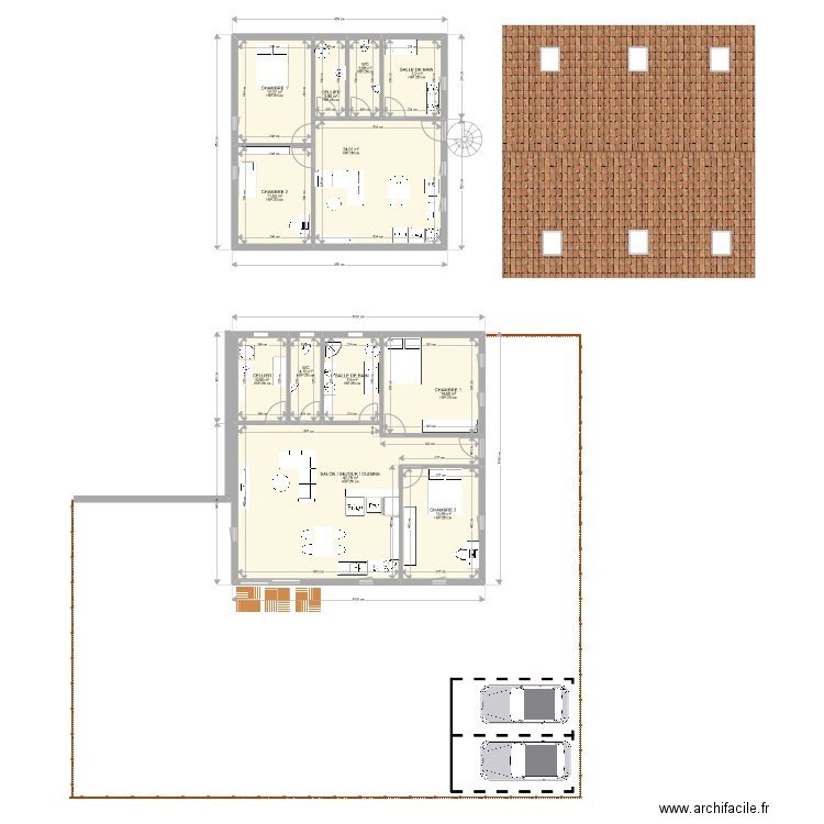 RECTIF PLAN FATOS. Plan de 12 pièces et 153 m2
