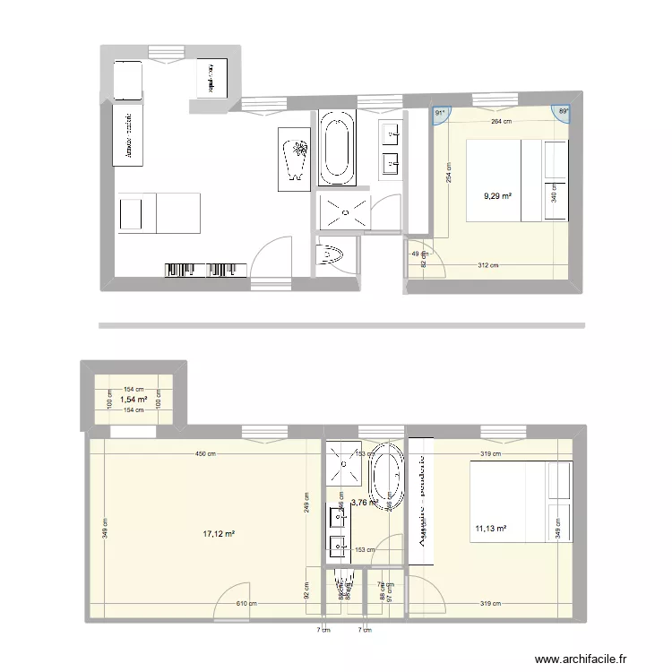 CHAMBRE PROVISOIR. Plan de 