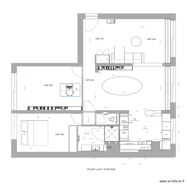 Plan Lagny 28 février. Plan de 6 pièces et 17 m2