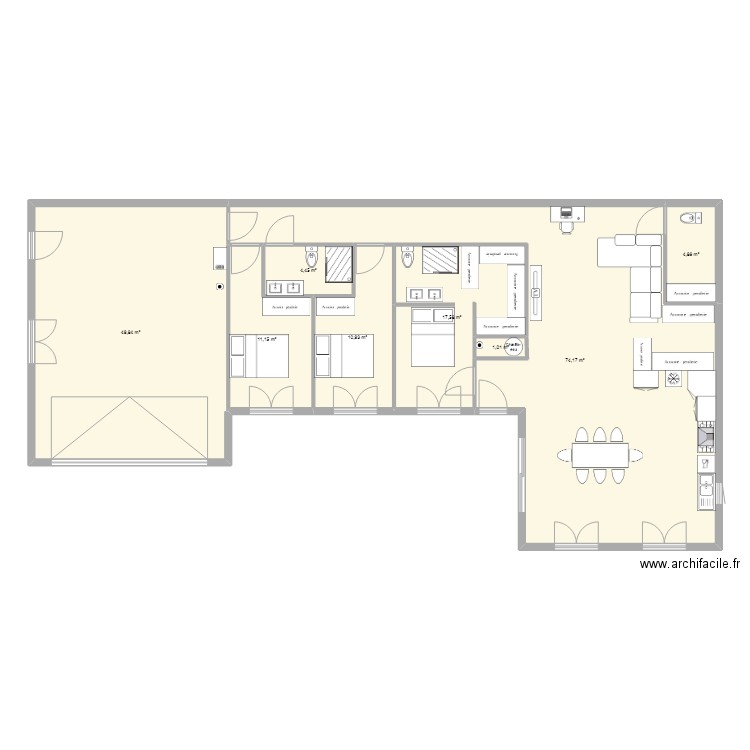 plans maison ch. Plan de 8 pièces et 174 m2
