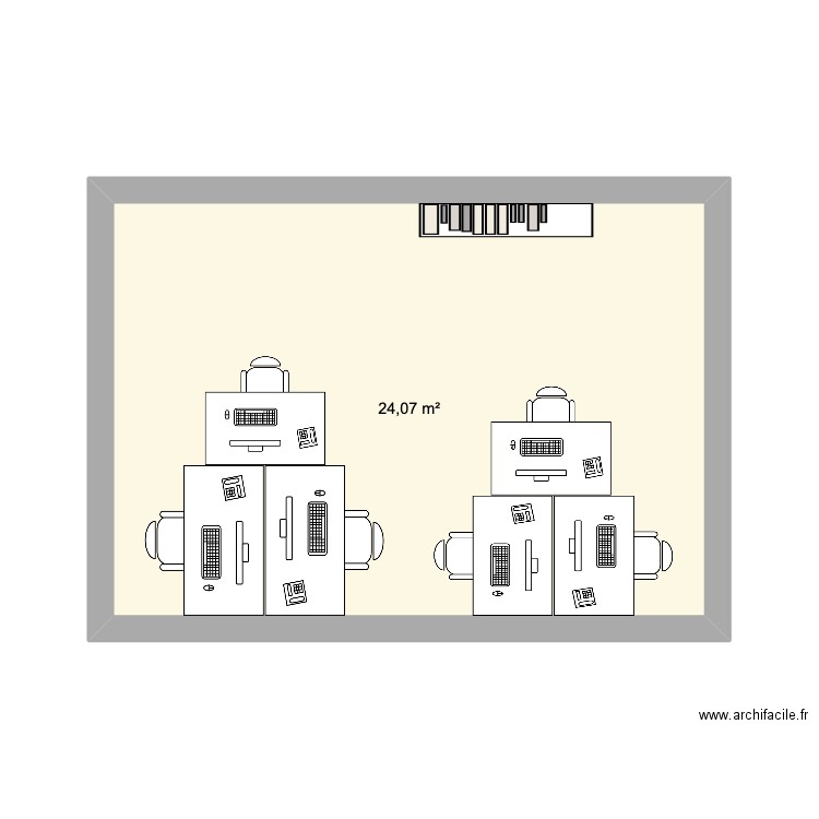 bureau V3. Plan de 1 pièce et 24 m2