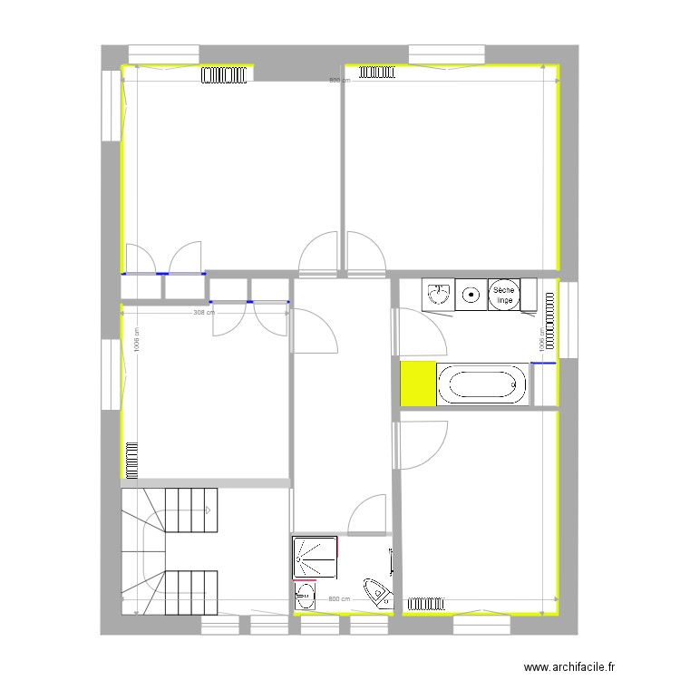Hippolyte PINAUD 1er étage travaux 12 10 2020. Plan de 0 pièce et 0 m2
